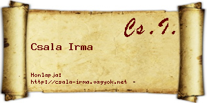 Csala Irma névjegykártya